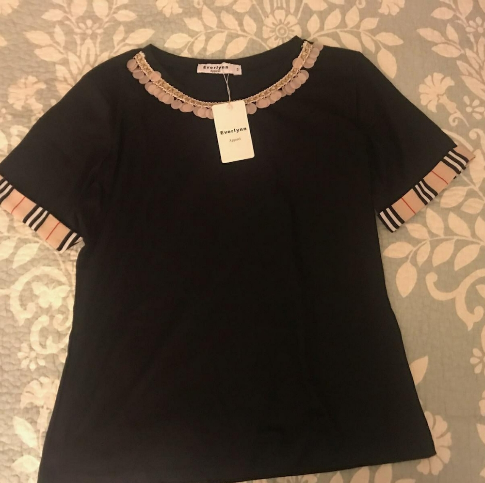Women's Black Patterned Blouse